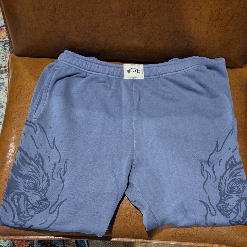 Wolves Blue Graphic Sweatshorts